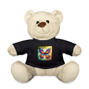 Butterfly Colorful - Teddy Bear - black - Front
