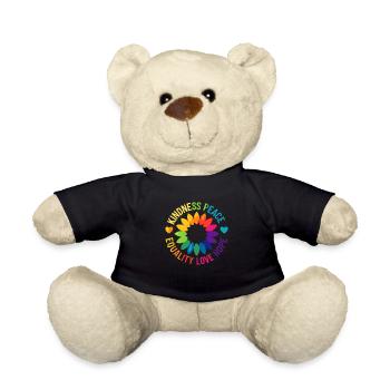 Kindness Peace Equality Love Hope - Teddy Bear - black - Front