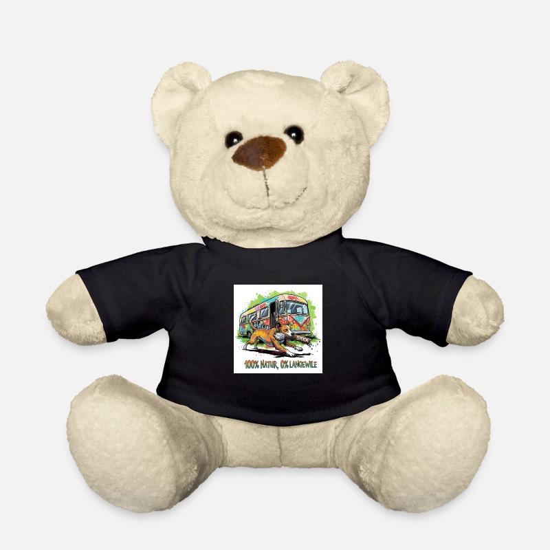 Camperliebe 50+ Shirt – perfekte Camping-T-Shirt - Teddy - Schwarz