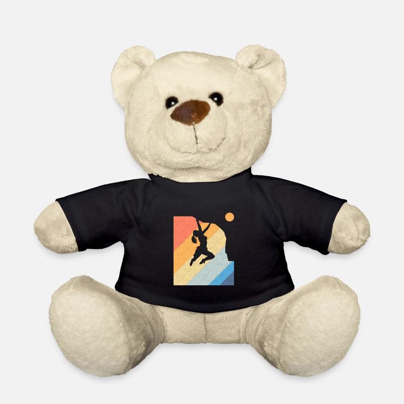 Retro Bergsteiger Mädchen Berge Kletter Frau - Teddy - Schwarz