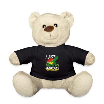Just Really Love Turtles Turtle Lover - Teddy Bear - black - Front