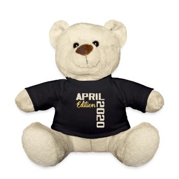Birthday 4 Years April 2020 Birthday Gift - Teddy Bear - black - Front