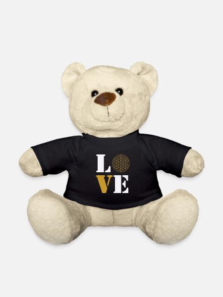 Love flower of life - Teddy Bear - black