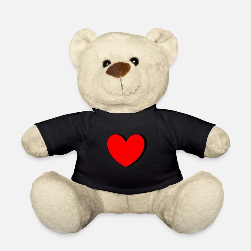 red heart red heart red heart - Teddy Bear - black
