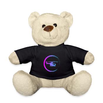 Helicopter pilot helicopter flying - Teddy Bear - black - Front