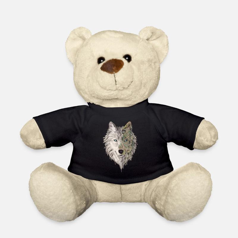 Wolf head - Teddy Bear - black
