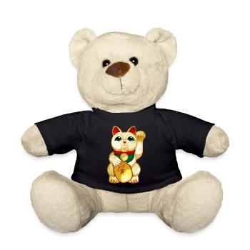 winkekatze - Teddy - Schwarz - Vorne