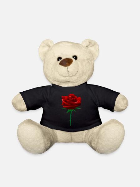 Rose rouge - Nounours - noir