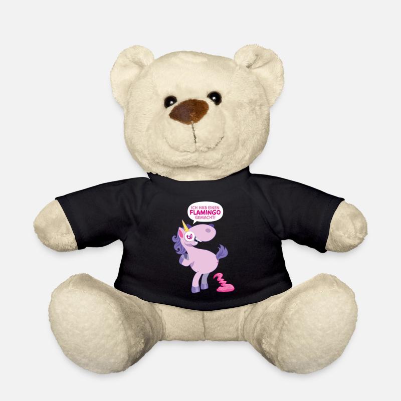 Einhorn Flamingo gemacht - Teddy - Schwarz