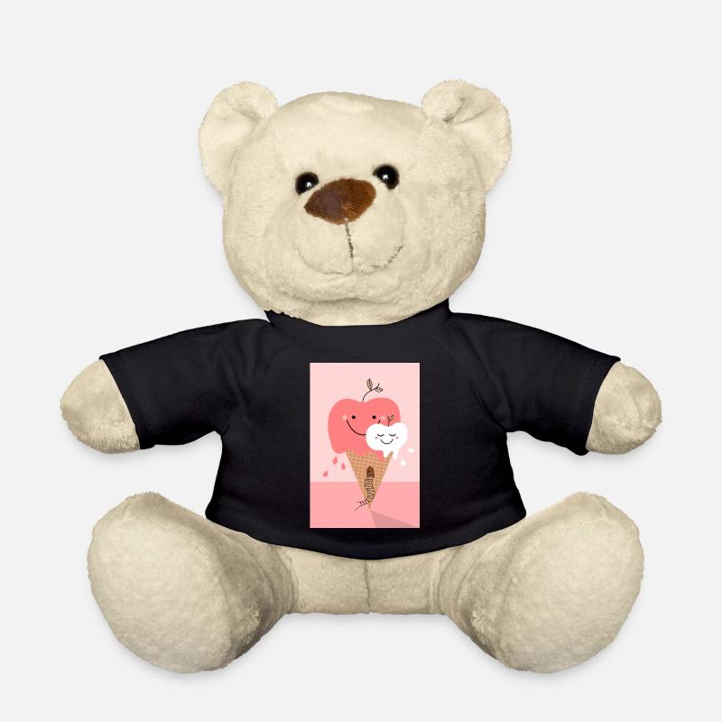 Happy Apple Icecream Poster - Teddy Bear - black