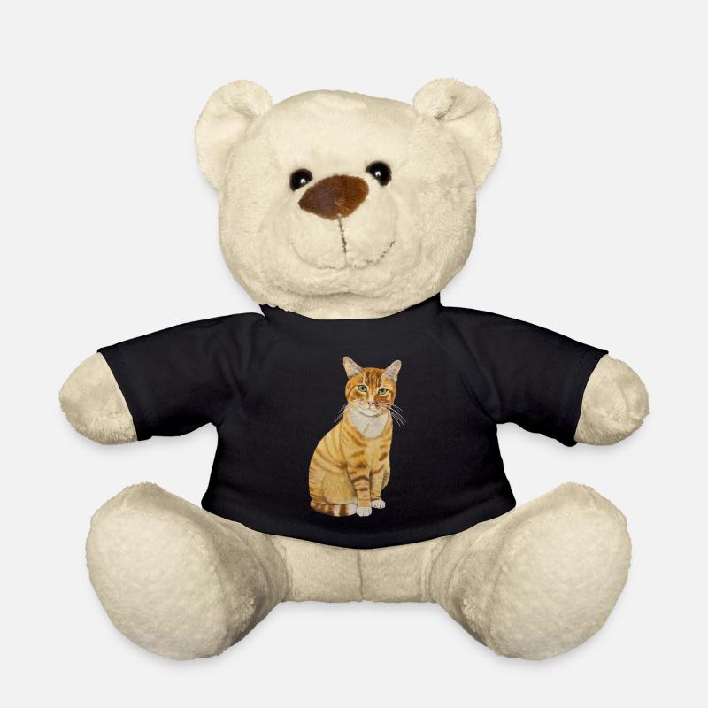 rote Katze sitzend - Teddy - Schwarz