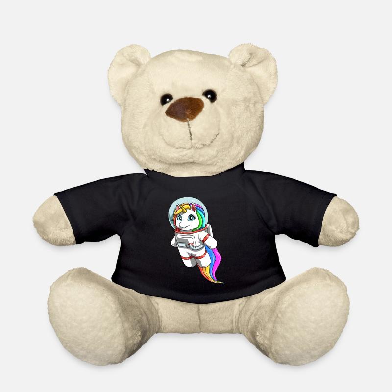 Freundliches Einhorn als Astronaut - Teddy - Schwarz