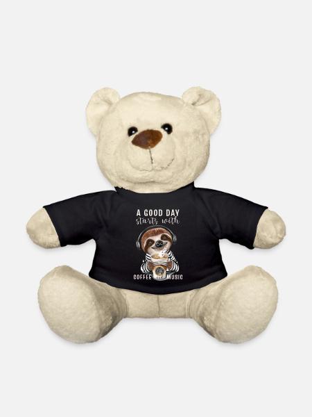 A good day starts with coffee first Faultier - Teddy - Schwarz