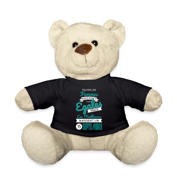 Anniversaire - Meilleures naissent 11 Septembre - Nounours - noir - Devant