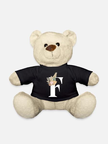 Buchstabe F Blumen - Teddy - Schwarz