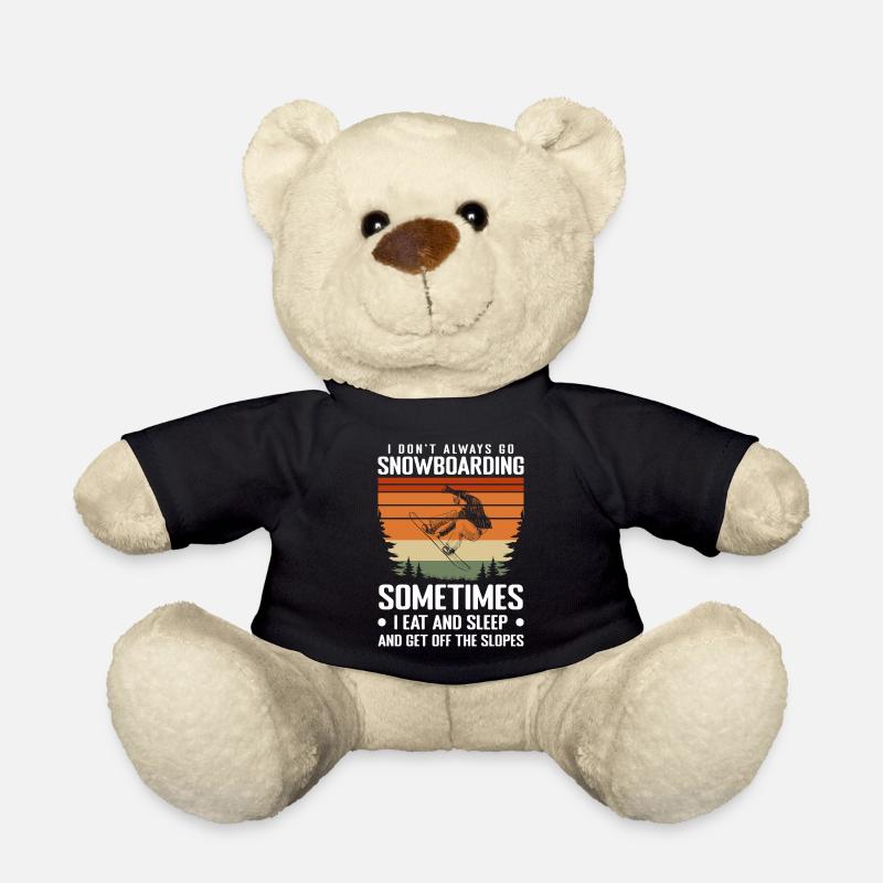 Snowboarding Ski - Teddy Bear - black