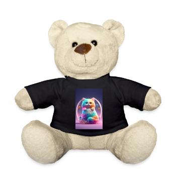 Bunte Katze - Teddy - Schwarz - Vorne