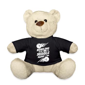 Bowlingcenter lustiger Spruch für Bowling - Teddy - Schwarz - Vorne