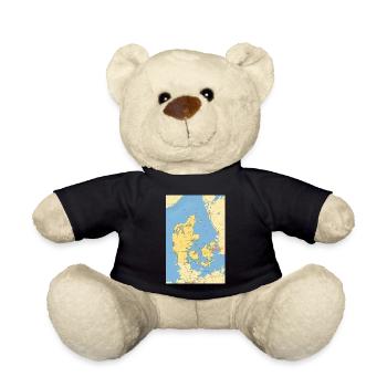 Dänemark Karte mit Städten Straßen Flüssen Seen - Teddy - Schwarz - Vorne