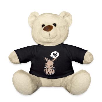 Nö, ich muss garnix - niedlicher Hase - Spruch - Teddy - Schwarz - Vorne