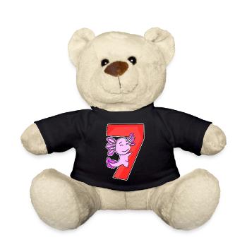 7 ans - 7ème anniversaire avec motif animal - Nounours - noir - Devant