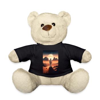 Astronaut Desert Landscape Moon Space - Teddy Bear - black - Front