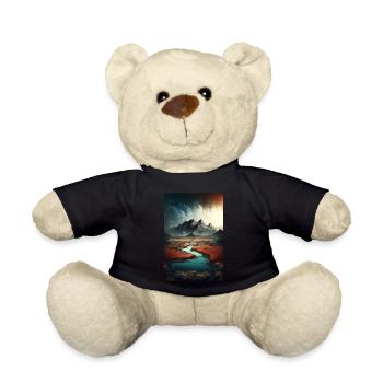 Surrelistische Landschaft Berge Fluss Teich Wiesen - Teddy - Schwarz - Vorne
