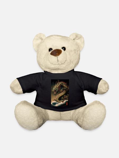 Japanischer Drache Wellen Japan Monster - Teddy - Schwarz