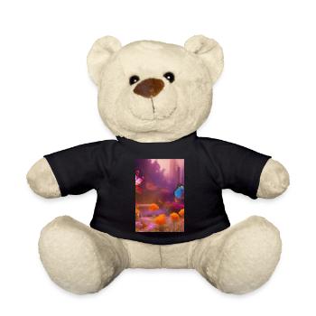Blumen und Schmetterling - Teddy - Schwarz - Vorne