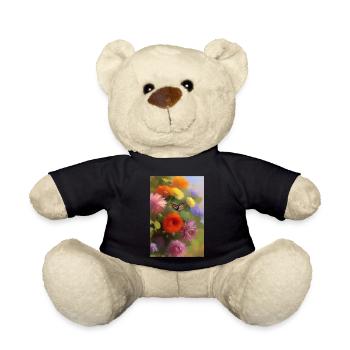 Blumen und Schmetterling - Teddy - Schwarz - Vorne