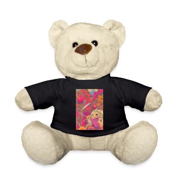 Blumen und Schmetterling - Teddy - Schwarz - Vorne