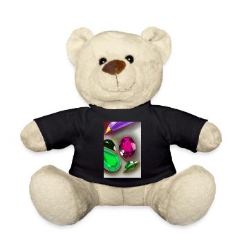 Colorful gemstones - Teddy Bear - black - Front