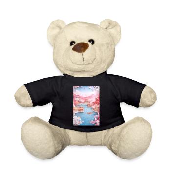 Japan See Landschaft Natur Geschenk - Teddy - Schwarz - Vorne