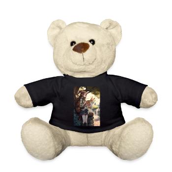 Anime Manga Katze Frau Geschenkidee - Teddy - Schwarz - Vorne