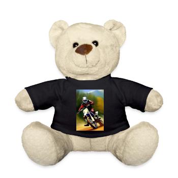 Motocross Riding - Teddy Bear - black - Front