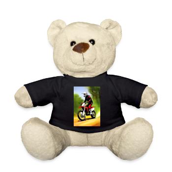 Motocross Riding - Teddy Bear - black - Front