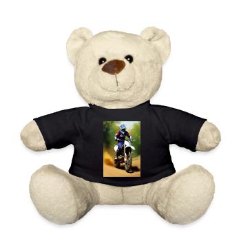 Motocross Riding - Teddy Bear - black - Front