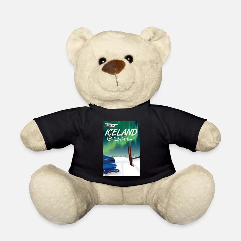 Island Go By Plane Skireiseplakat - Teddy - Schwarz
