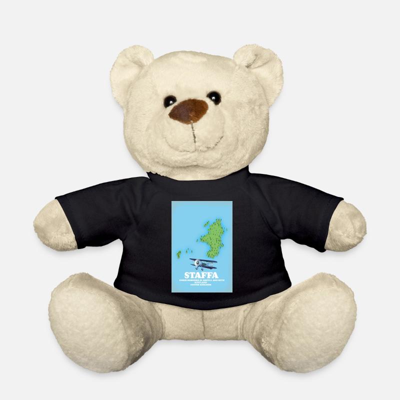 Staffa Scotland map - Teddy Bear - black