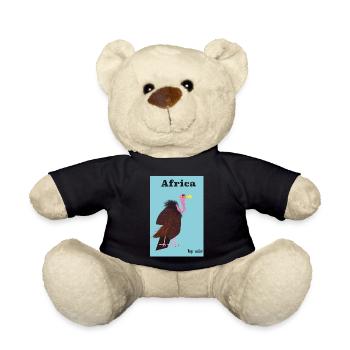Africa By Air travel poster - Teddy Bear - black - Front