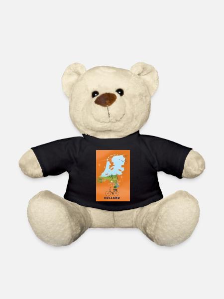 Holland travel map - Teddy Bear - black