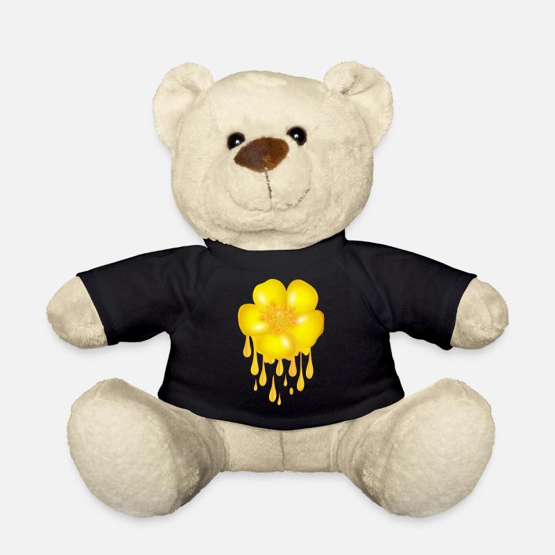 leuchtend gelbe Butterblume mit Dripping Effect - Teddy - Schwarz