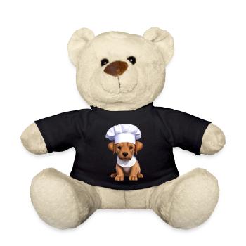 Restaurateur Labrador Retriever Cuisine Chien Chiot - Nounours - noir - Devant