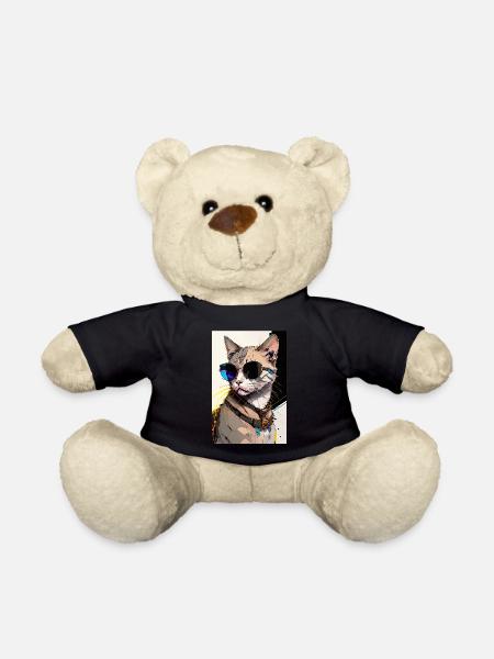 Inkpunk Katze mit Sonnenbrille 1 - Teddy - Schwarz