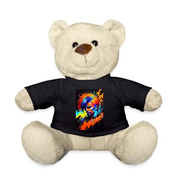 Buntes Kunst Potrait Mann 1 - Teddy - Schwarz - Vorne