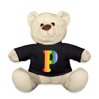 Buchstabe P Regenbogen - Teddy - Schwarz - Vorne