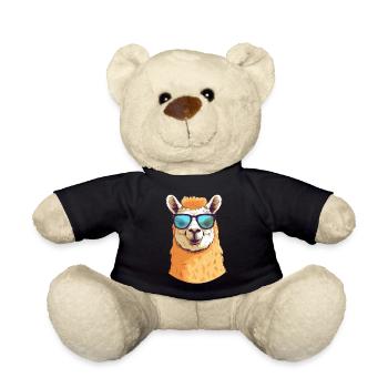 Alpaca with sunglasses - Teddy Bear - black - Front