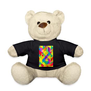 Retro Pattern Colorful - Teddy Bear - black - Front