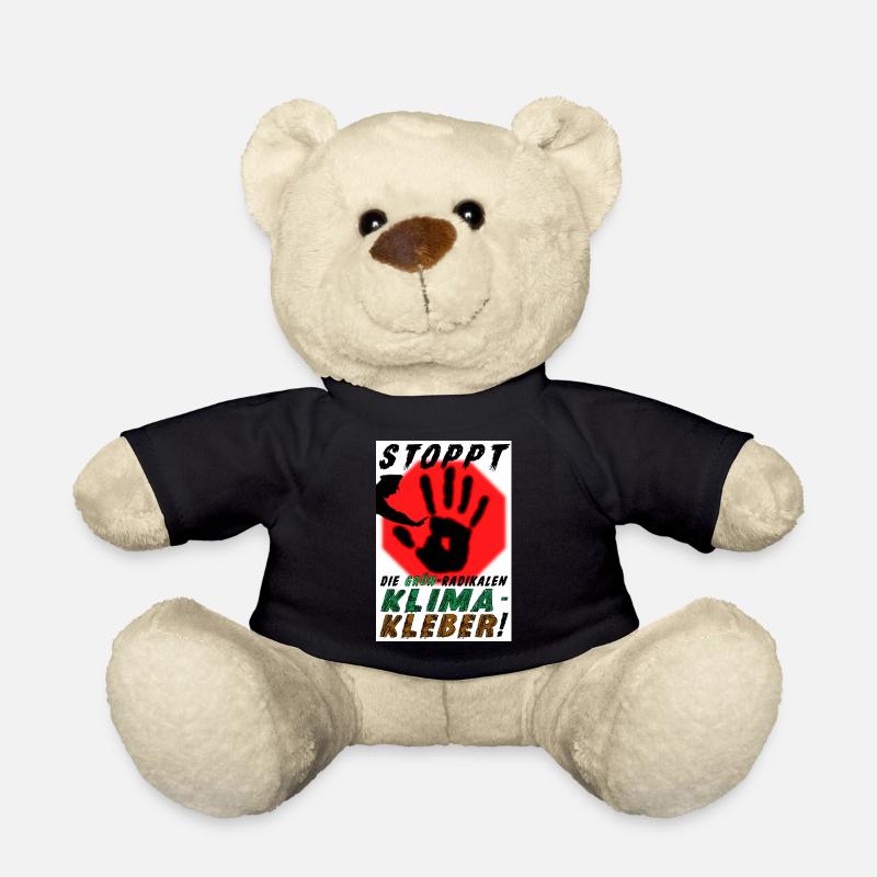 STOPPT die GRÜN-radikalen KLIMA-KLEBER - Teddy - Schwarz