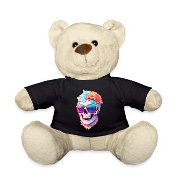 Skull - Teddy Bear - black - Front